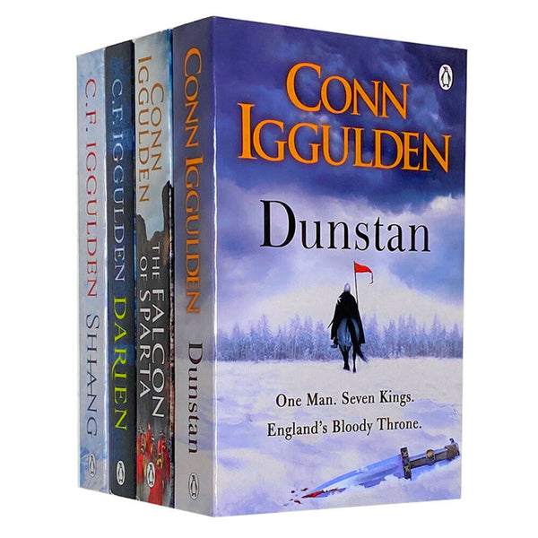 Conn Iggulden 4 Books Series Set - Darien, Shiang, The Falcon of Sparta, Dunstan