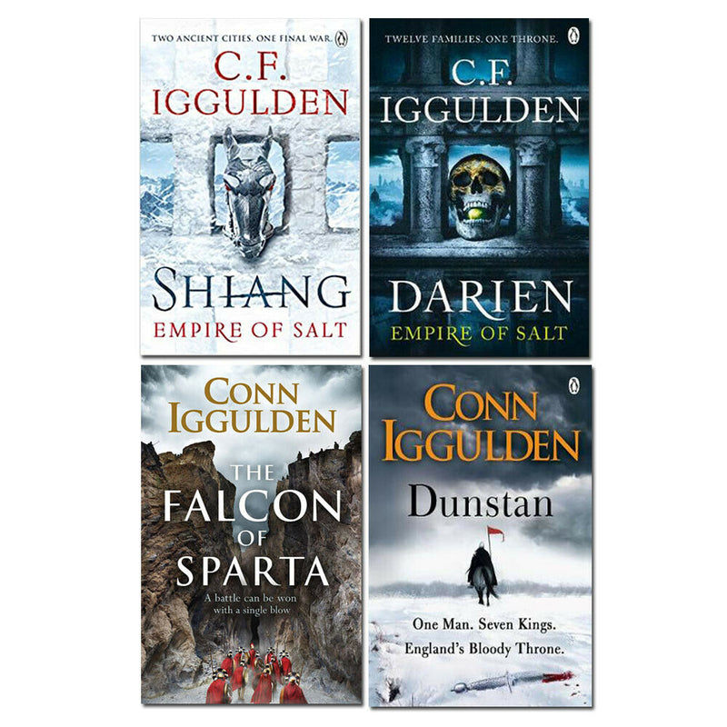 Conn Iggulden 4 Books Series Set - Darien, Shiang, The Falcon of Sparta, Dunstan