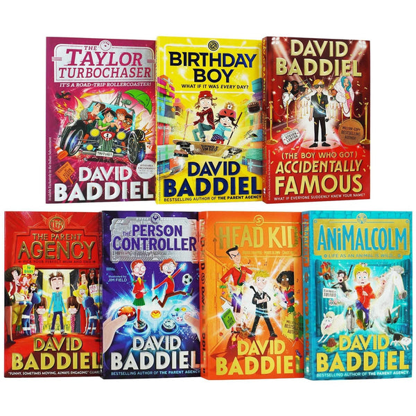 David Baddiel Collection: 7 Books Set (The Parent Agency, The Person Controller, AniMalcolm, Head Kid, Birthday Boy, The Taylor TurboChaser, & The Boy Who Got Accidentally Famous)