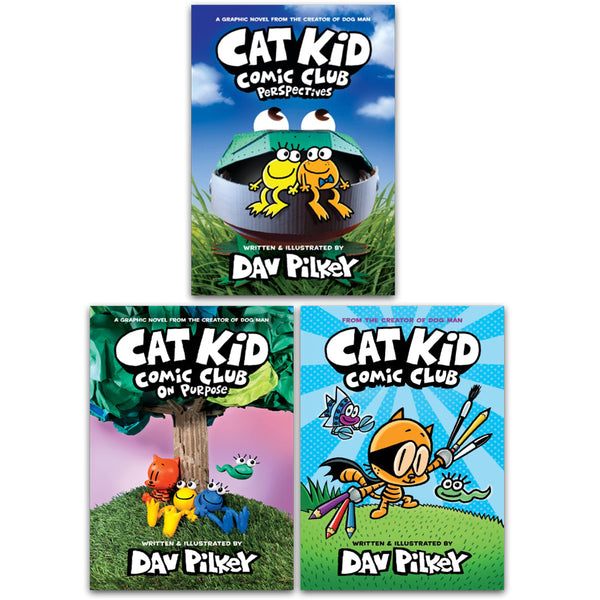 Cat Kid Comic Club Collection: 3 Books by Dav Pilkey (Cat Kid Comic Club, On Purpose, Perspective)