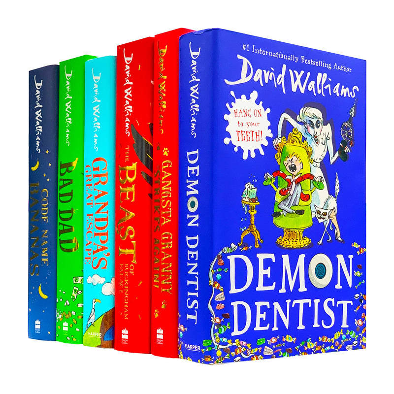 David Walliams: 6-Book Hardcover Collection (Gangsta Granny Strikes Again, Code Name Bananas, and more)