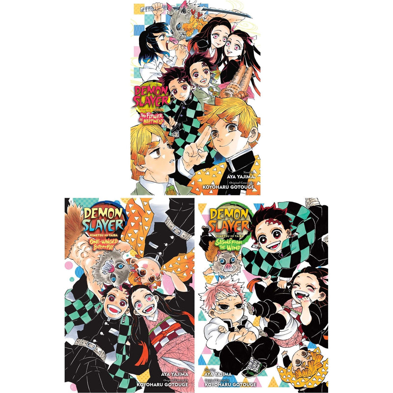 Demon Slayer: Kimetsu no Yaiba Series 3 Books Set (The Flower of Happiness, One-Winged Butterfly, Signs From the Wind)