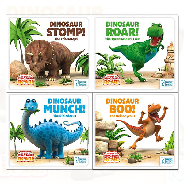 The World of Dinosaur Roar Series: Books 1-4 Collection (Including Dinosaur Roar, Dinosaur Boo, Dinosaur Munch, Dinosaur Stomp)