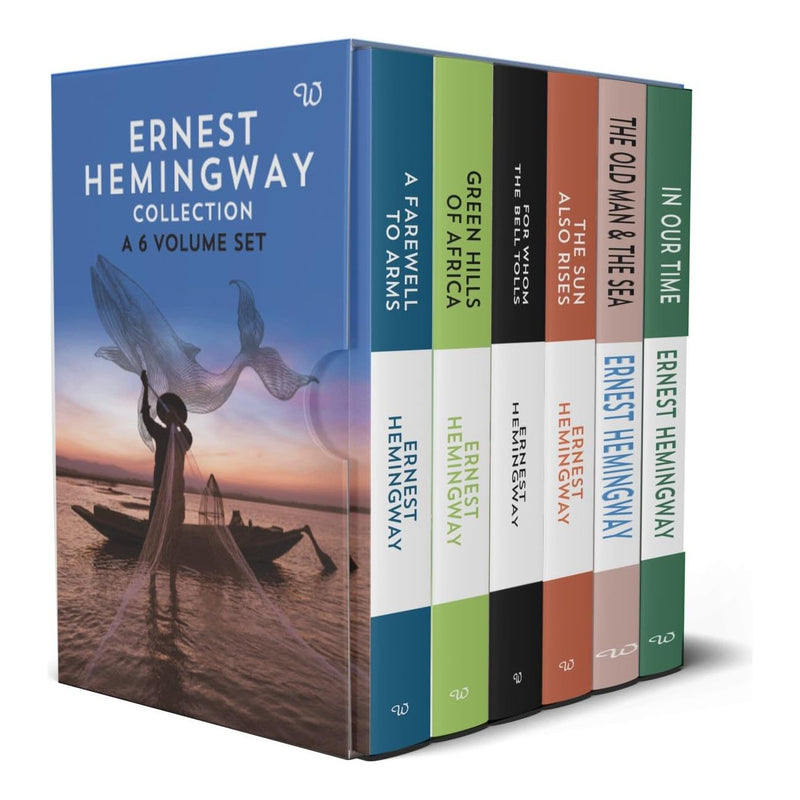 Ernest Hemingway Collection 6 book set (For Whom The Bell Tolls, A Farewell To Arms, Green Hills Of Africa, The Old &amp; The Sea, In Our Time, The Sun Also Rises)