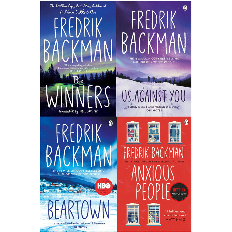 Fredrik Backman Beartown Collection: 4 Books Set (Includes: The Winner, Us Against You, Beartown, Anxious People)