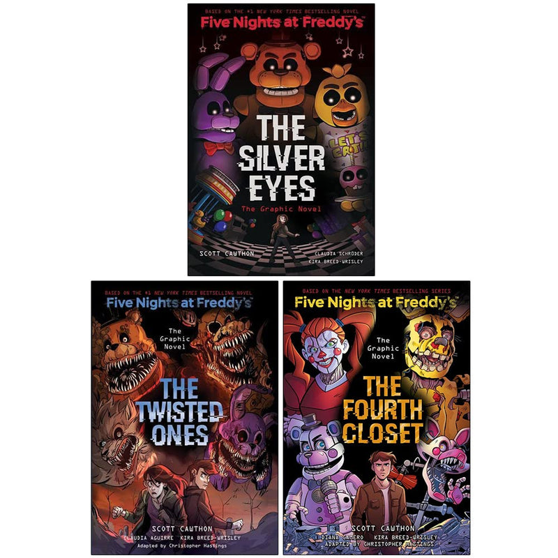 Five Nights at Freddy's Graphic Novel Collection: A 3-Book Set by Scott Cawthon & Kira Breed-Wrisley (The Twisted Ones, The Silver Eyes, The Fourth Closet)