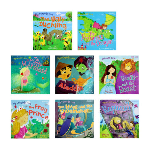 Children's Bedtime Stories Collection: 8 Books of Fairytales & Princess Tales including The Ugly Duckling, The Little Mermaid, Aladdin, Beauty and the Beast, The Frog Prince, Rapunzel, and The Elves and the Shoemaker.