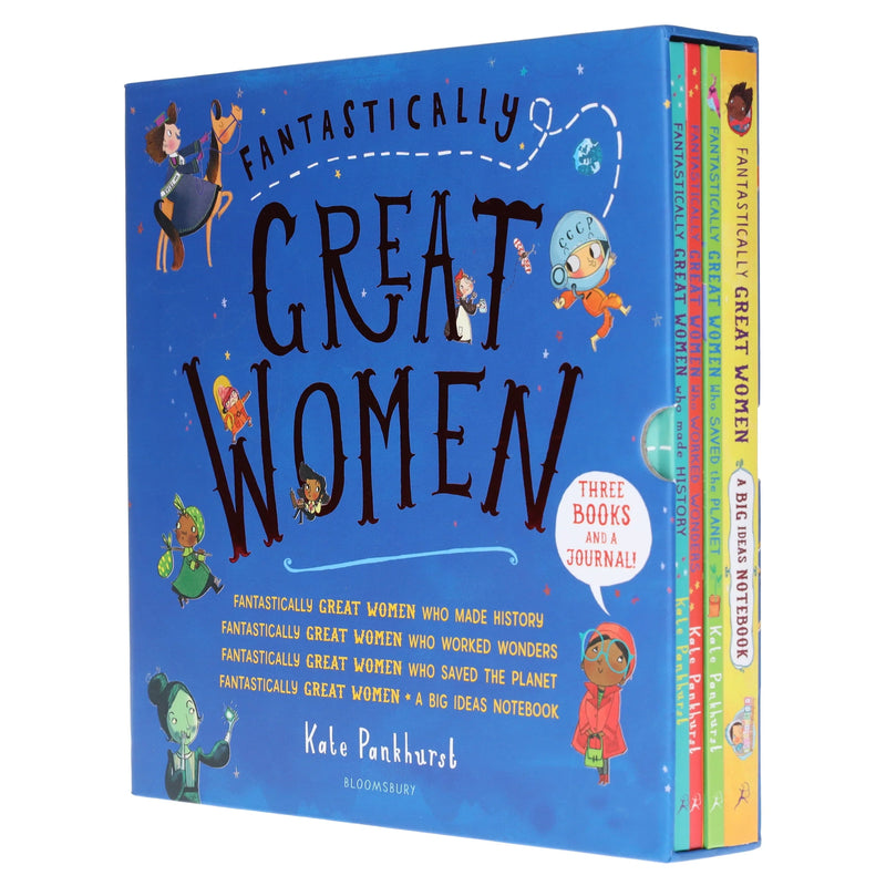 Fantastically Great Women 4 Books Collection Boxed Set (Who Saved the Planet, Who Worked Wonders, Who Made History, A Big Ideas Notebook)