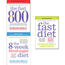 Michael Mosley 3 Books Collection - Fast 800, 8 Week Blood Sugar Diet, The Fast Diet