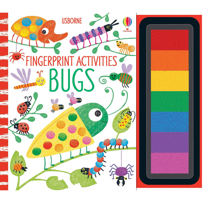 Usborne Fingerprint Activities Series: 3 Books Collection Set - Garden, Cats & Dogs, Bugs