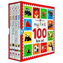 My First 100 Board Books Box Set: 4-Book Collection (First 100 Words, Numbers, Colors, Shapes, First 100 Animals, First 100 Things That Go)