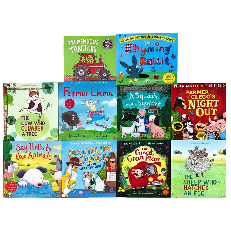 Children Picture Storybooks 10 Books Collection Set (Great Gran Plan, Cow Who Climbed A Tree, Sheep Who Hatched An Egg, Rhyming Rabbit, A Squash And A Squeeze, Say Hello To The Animals & MORE!)