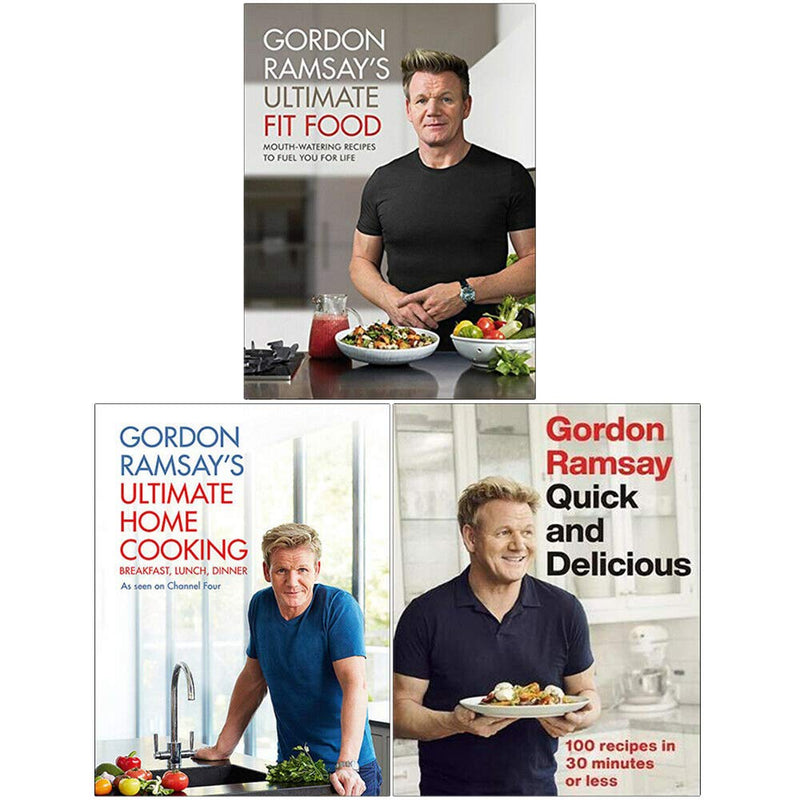 Gordon Ramsay Ultimate Fit Food, Ultimate Home Cooking, Quick &amp; Delicious 3 Books Collection Set