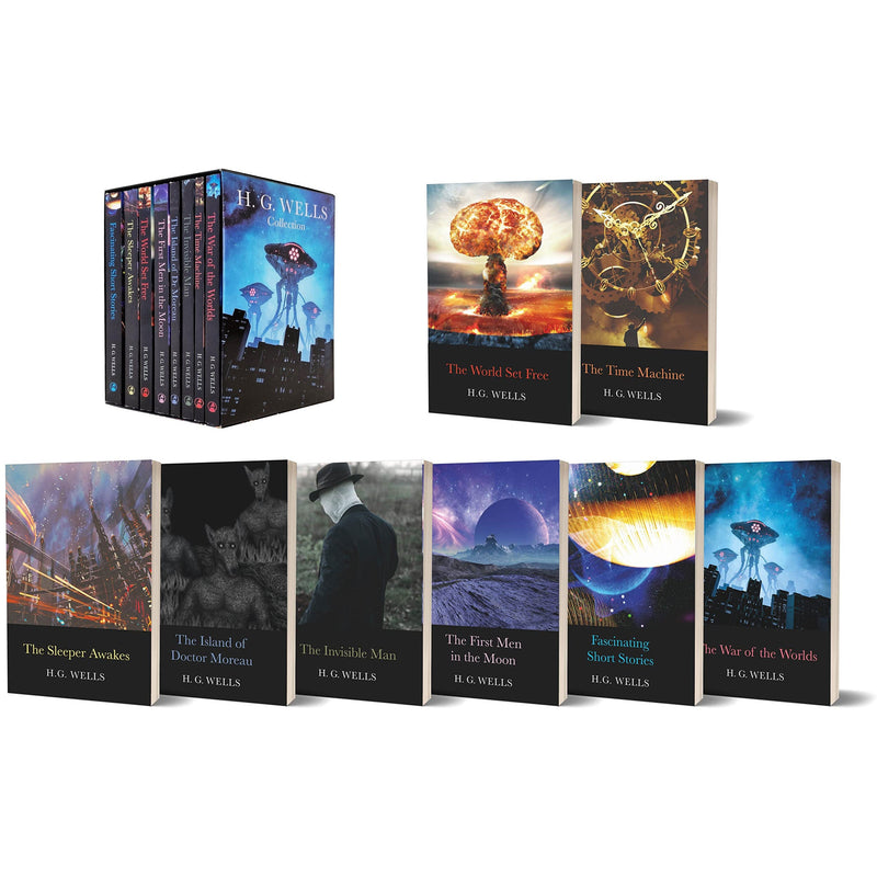 H.G. Wells Collection: An 8-Book Box Set (The War of the Worlds, Time Machine, Invisible Man, Island of Doctor Moreau, First Men in the Moon, The World Set Free, Sleeper Awakes & Fascinating Short Stories)