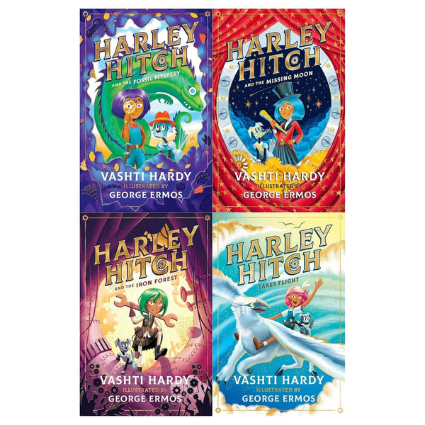 Harley Hitch 4 Books Collection Set by Vashti Hardy (The Iron Forest, The Missing Moon, The Fossil Mystery, Takes Flight)