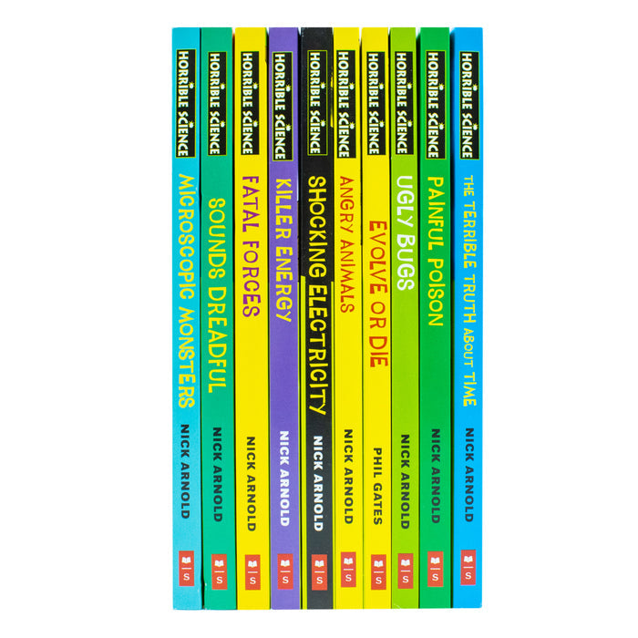 Horrible Science 10 Books Collection Set by Nick Arnold (The Terrible Truth, Painful Poison, Angry Animal, Evolve & Many More)