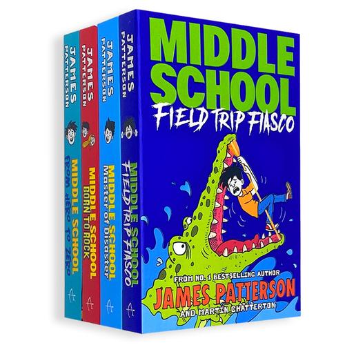 James Patterson's Middle School Collection: 4 Books Set (Books 10-13: From Hero to Zero, Born to Rock, Master of Disaster, Field Trip Fiasco)