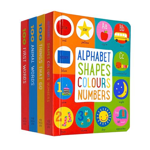 First 100 Board Book Box Set (4 Books): First 100 Words, Numbers, Colors, Shapes, and First 100 Animals