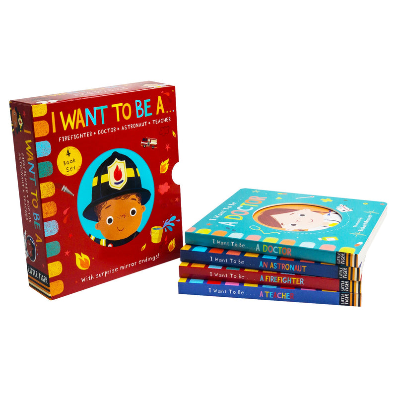 I WANT TO BE A... Series: 4-Book Children's Collection (Including Teacher, Firefighter, Astronaut, Doctor)