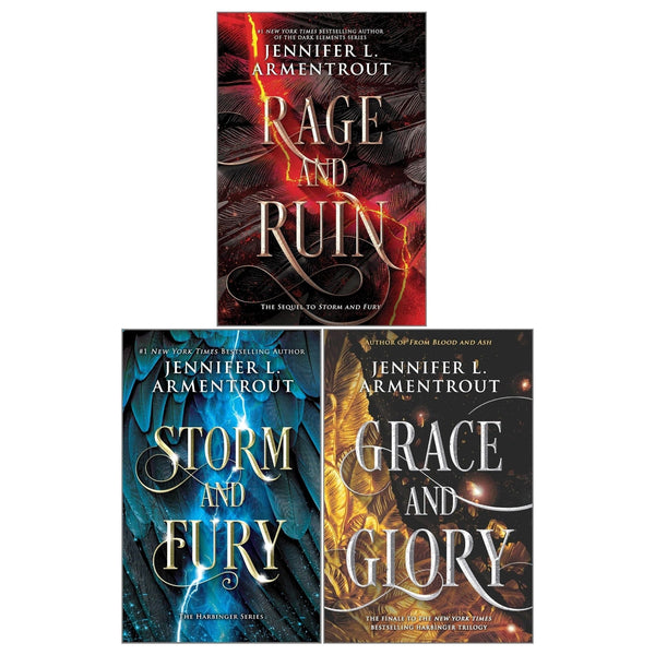 The Harbinger Series 3 Books Set by Jennifer L. Armentrout (Storm and Fury, Rage and Ruin, Grace and Glory)