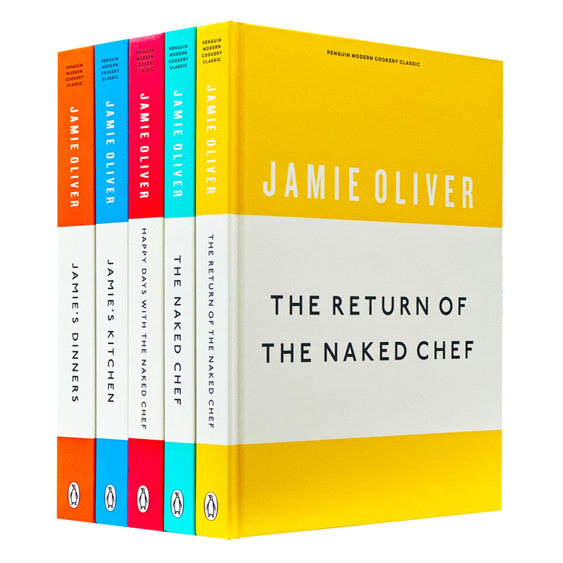 Jamie Oliver: Anniversary Editions Hardback (5-Book Set: The Naked Chef, Return of the Naked Chef, Happy Days with the Naked Chef, Jamie's Kitchen, Jamie's Dinners)