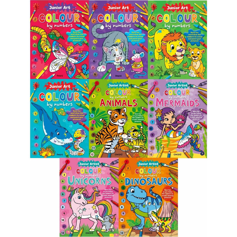 Kids Colouring Collection: 8-Book Set (Color by Numbers)