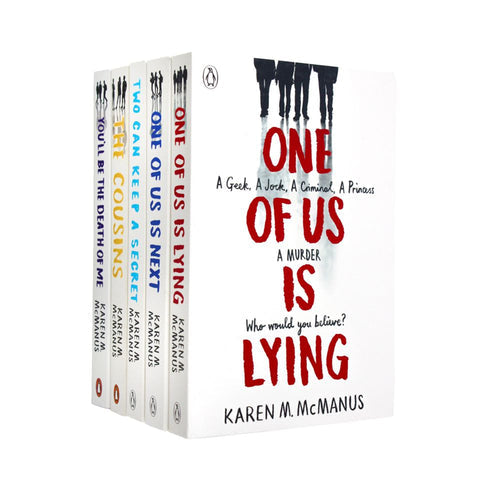 Karen M. McManus 5-Book Collection: You'll Be the Death of Me, The Cousins, Two Can Keep a Secret, One of Us Is Lying, and One of Us Is Next.