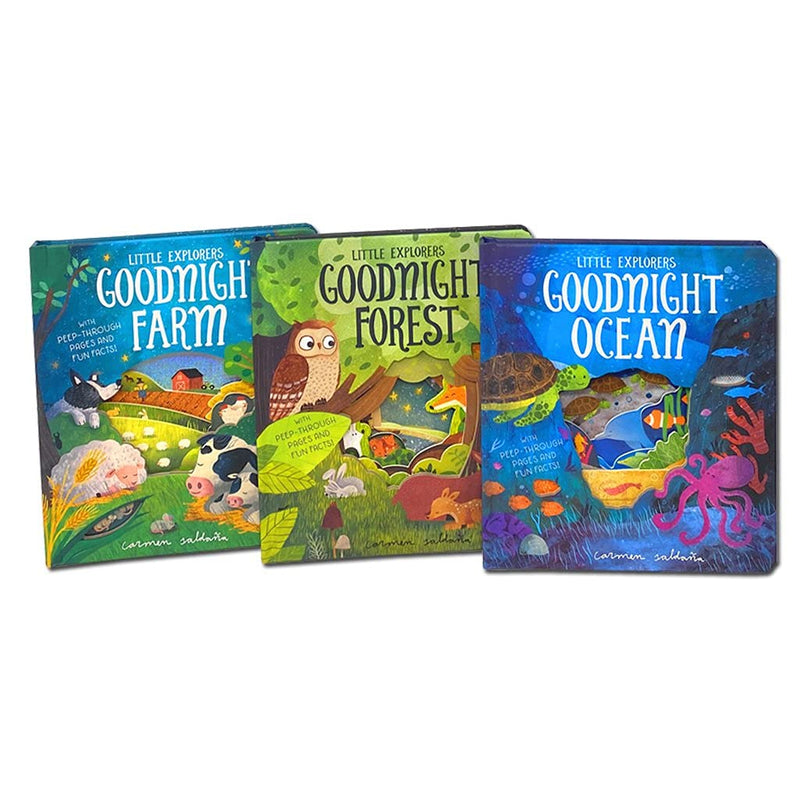 Peep Inside Goodnight World: 3-Book Collection Box Set for Little Explorers (Goodnight Farm, Goodnight Forest, Goodnight Ocean)