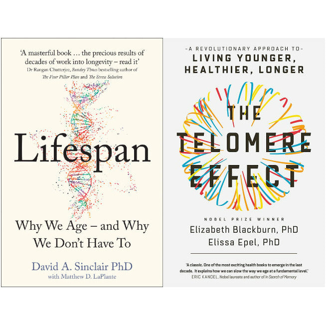 Lifespan Why We Age and Why We Dont Have To & The Telomere Effect: A Revolutionary Approach to Living Younger, Healthier, Longer 2 Books Collection Set