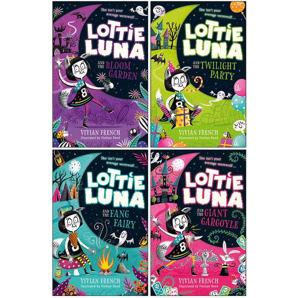 Lottie Luna Series: 4-Book Collection by Vivian French (Bloom Garden, Twilight Party, Fang Fairy, Giant Gargoyle)