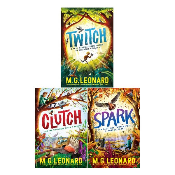 The Twitcher Series Collection 3 Books Set by M. G. Leonard (Clutch, Spark, Twitch)