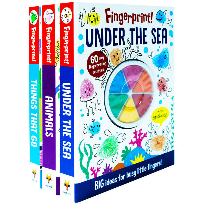 Fingerprint! Activities Series: 3 Books Set (Things that Go, Under the Sea, Animals)