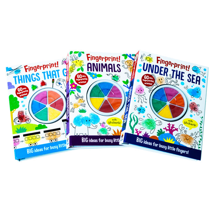 Fingerprint! Activities Series: 3 Books Set (Things that Go, Under the Sea, Animals)