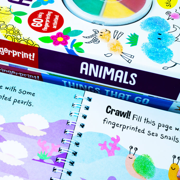 Fingerprint! Activities Series: 3 Books Set (Things that Go, Under the Sea, Animals)