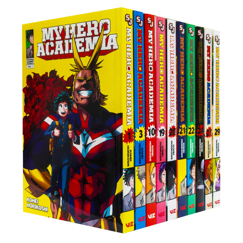 My Hero Academia: 10-Book Collection (Volumes 1, 3, 10, 19, 20, 21, 22, 24, 27, 29)