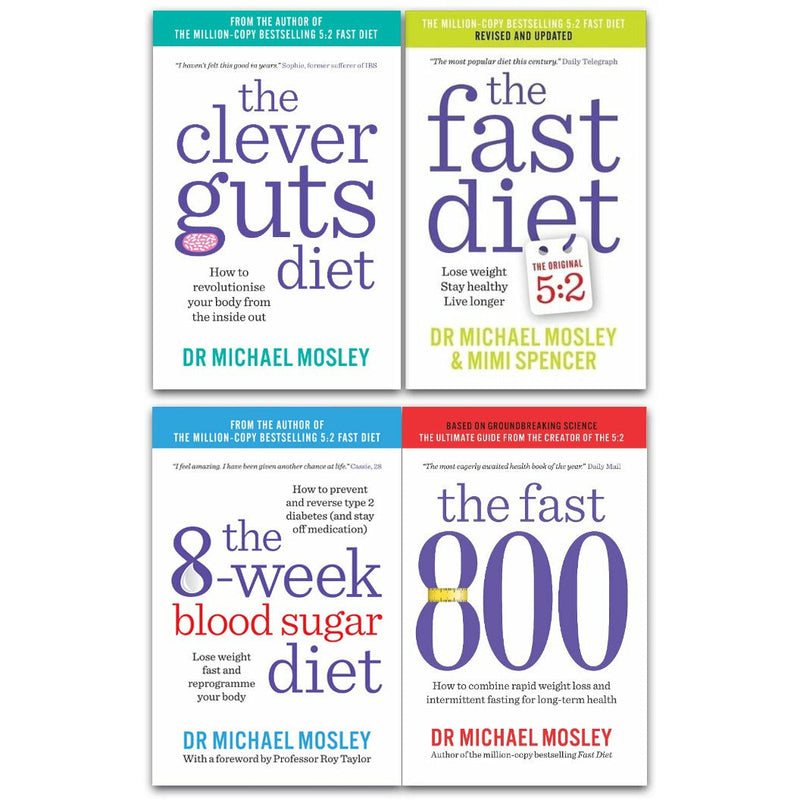 Fast Diet, 8-Week Blood Sugar Diet, Clever Guts Diet & Fast 800 - 4 Book Set Collection