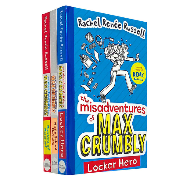 The Misadventures of Max Crumbly 3-Book Set by Rachel Renée Russell: Locker Hero, Middle School Mayhem, Masters of Mischief