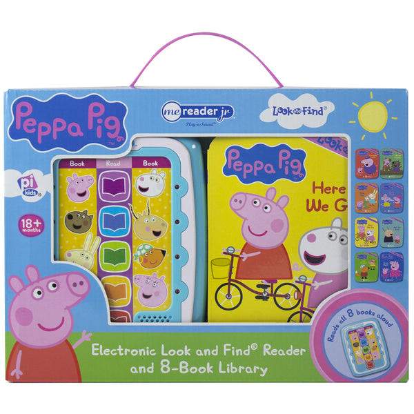 Peppa Pig Electronic Me Reader Jr. and 8 Look and Find Sound Book Library