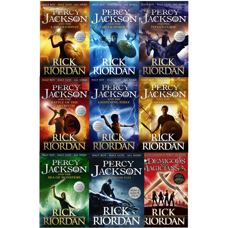 Percy Jackson Collection: 9-Book Set by Rick Riordan (Includes Demigods and Magicians, Greek Gods)