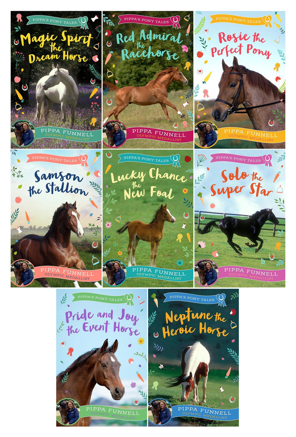 Pippa's Pony Tales 8 Books Collection Set by Pippa Funnell (Magic Spirit, Red Admiral, Rosie, Samson, Lucky Chance, Solo, Pride and Joy, Neptune)