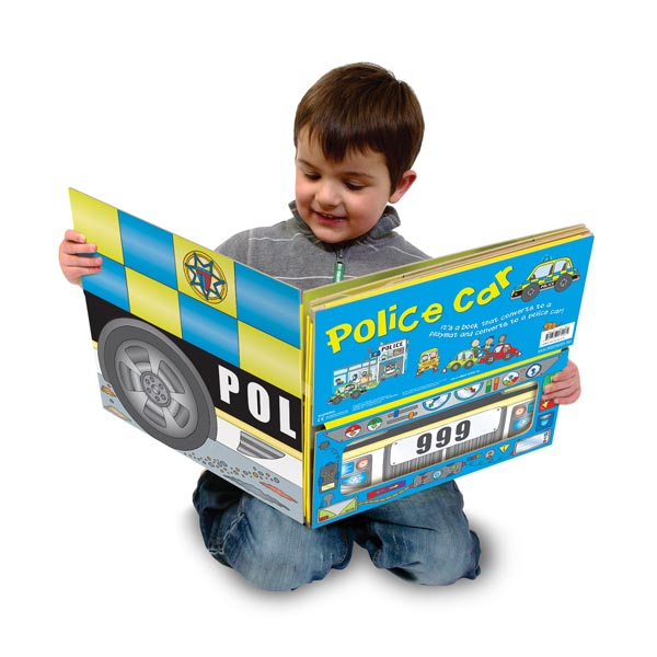 Miles Kelly Convertible Police Car: 3-in-1 Book, Playmat, and Toy for Children