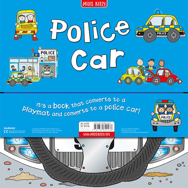 Miles Kelly Convertible Police Car: 3-in-1 Book, Playmat, and Toy for Children