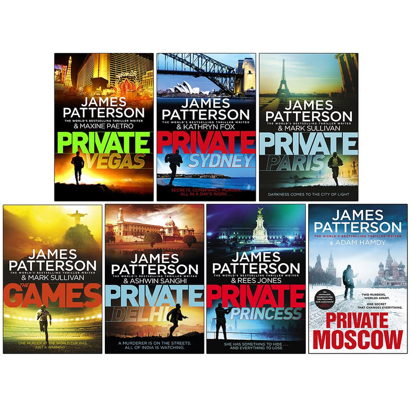 James Patterson Private Series: 9-15 Books Collection (Including Private Vegas, Private Sydney, Private Paris, Private Delhi, Private Princess, and more)