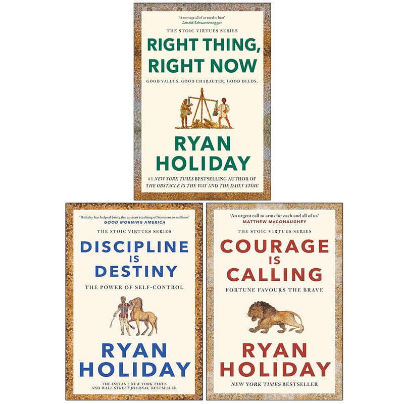 Ryan Holiday Collection 3 Books Set (Right Thing Right Now, Discipline Is Destiny & Courage Is Calling)