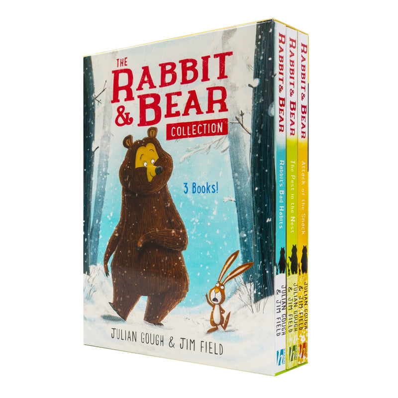 Rabbit and Bear Series 3 Books Collection Set By Julian Gough (Rabbits Bad Habits, The Pest in the Nest, Attack of the Snack)