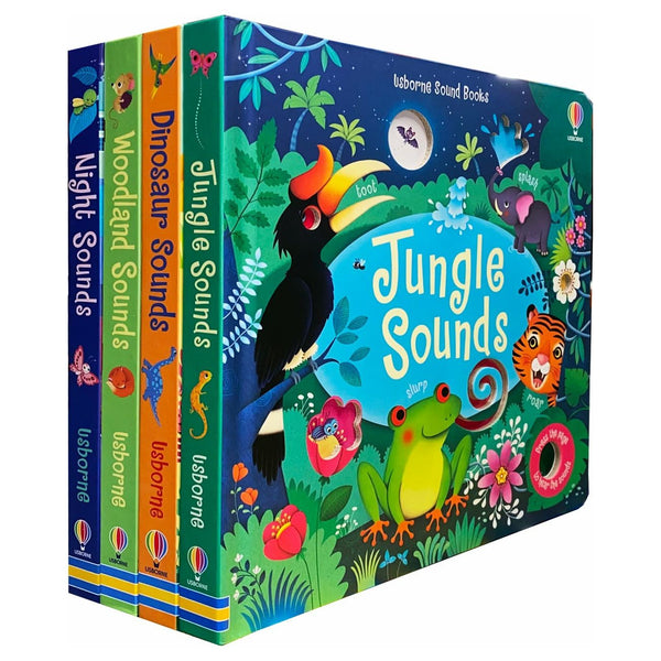 Usborne Sound Books Series 1: 4-Book Collection (Jungle, Dinosaur, Woodland, Night)