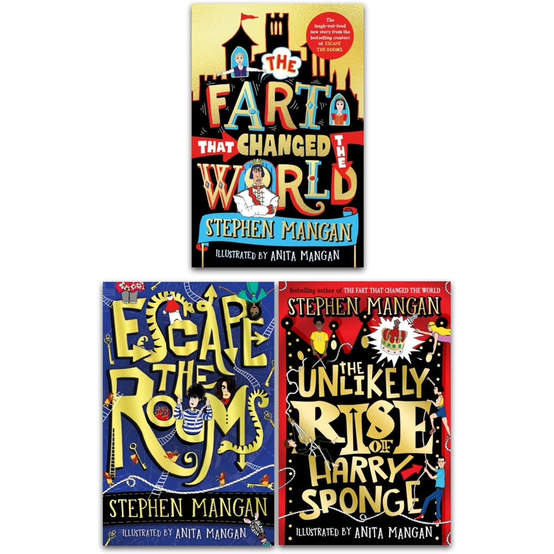 Stephen Mangan: 3-Book Collection (The Fart That Changed the World, Escape the Rooms, The Unlikely Rise of Harry Sponge)