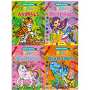 Junior Artist Colour by Numbers: 4-Book Collection for Skills Development (Dinosaurs, Unicorn, Mermaid, Animals)