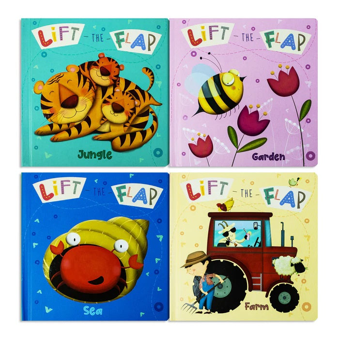 My First Lift the Flap 4 Board Books Set (Farm, Sea, Garden, Jungle)