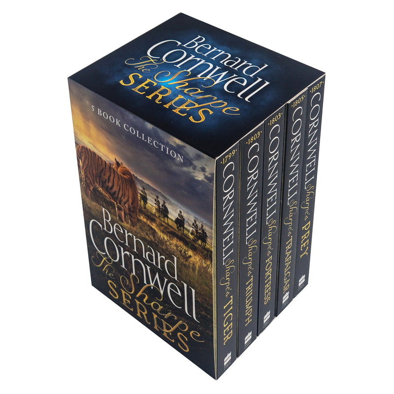 Bernard Cornwell: Sharpe Series – Books 1 to 5 Collection Box Set (Tiger 1799, Triumph 1803, Fortress 1803, Trafalgar 1805, Prey 1807)